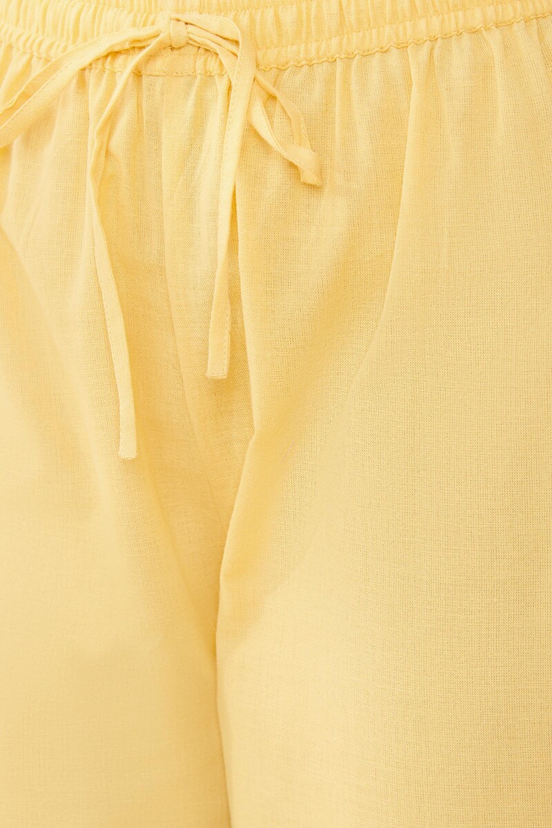 Yellow Handcrafted Handloom Izhaar Pants