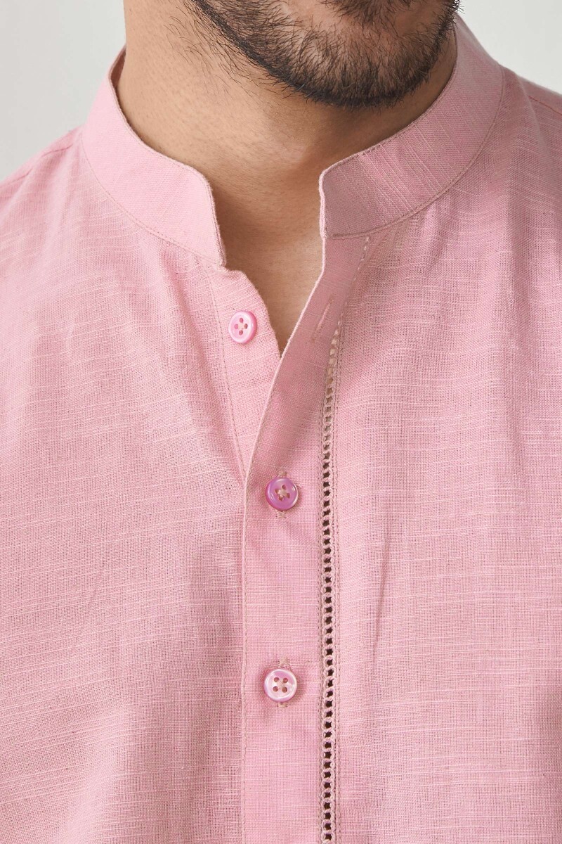 Pink Handcrafted Cotton Kurta