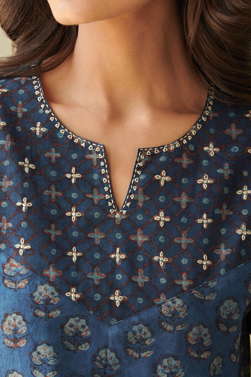 Akola Hand Block-Printed Cotton Top