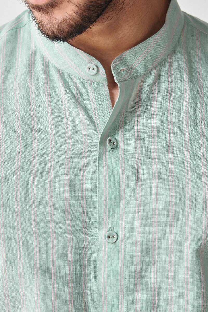 Green Handcrafted Cotton Shirt