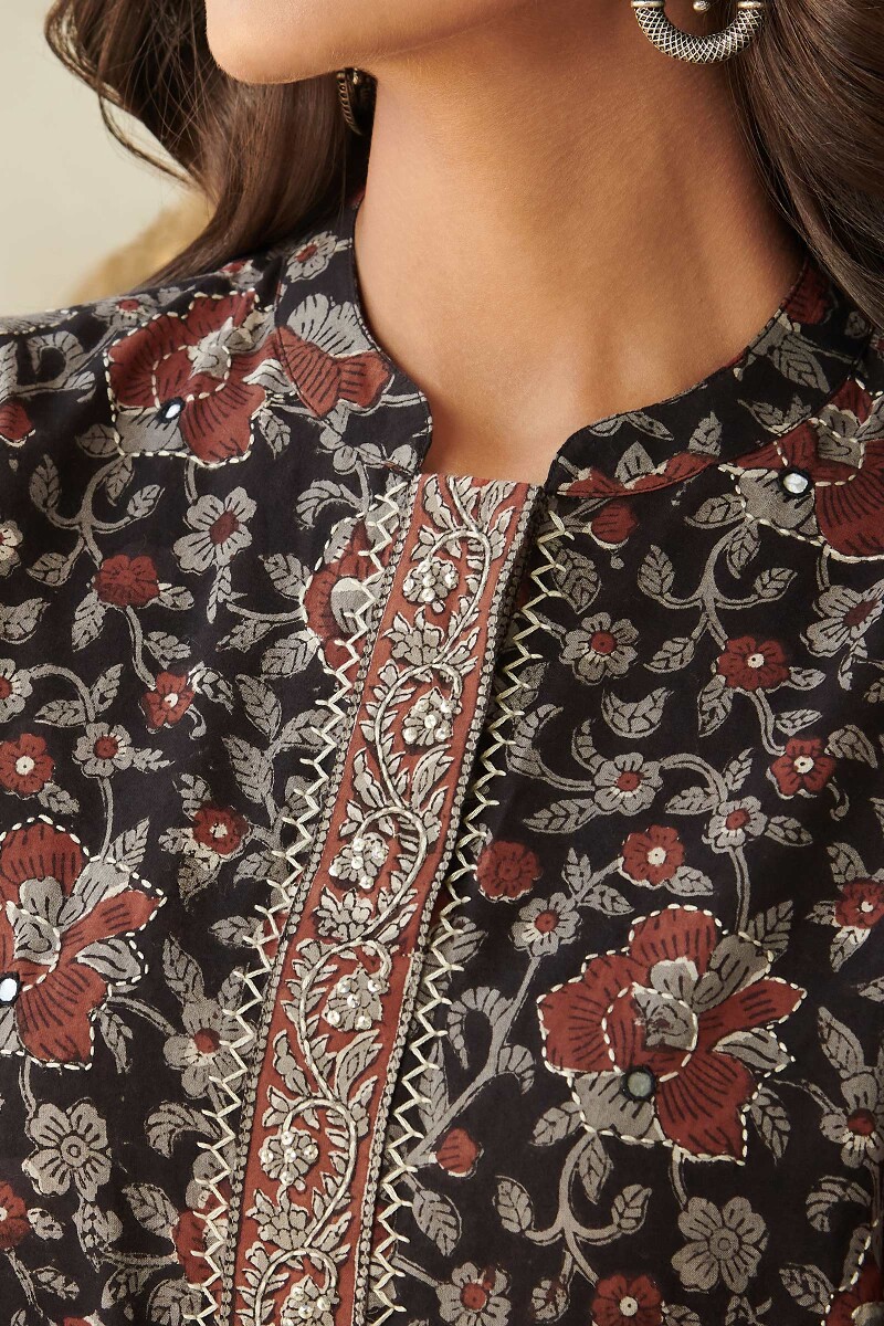 Bagru Hand Block Printed Straight Cotton Kurta