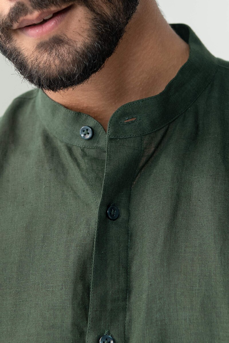 Green Handcrafted Linen Shirt