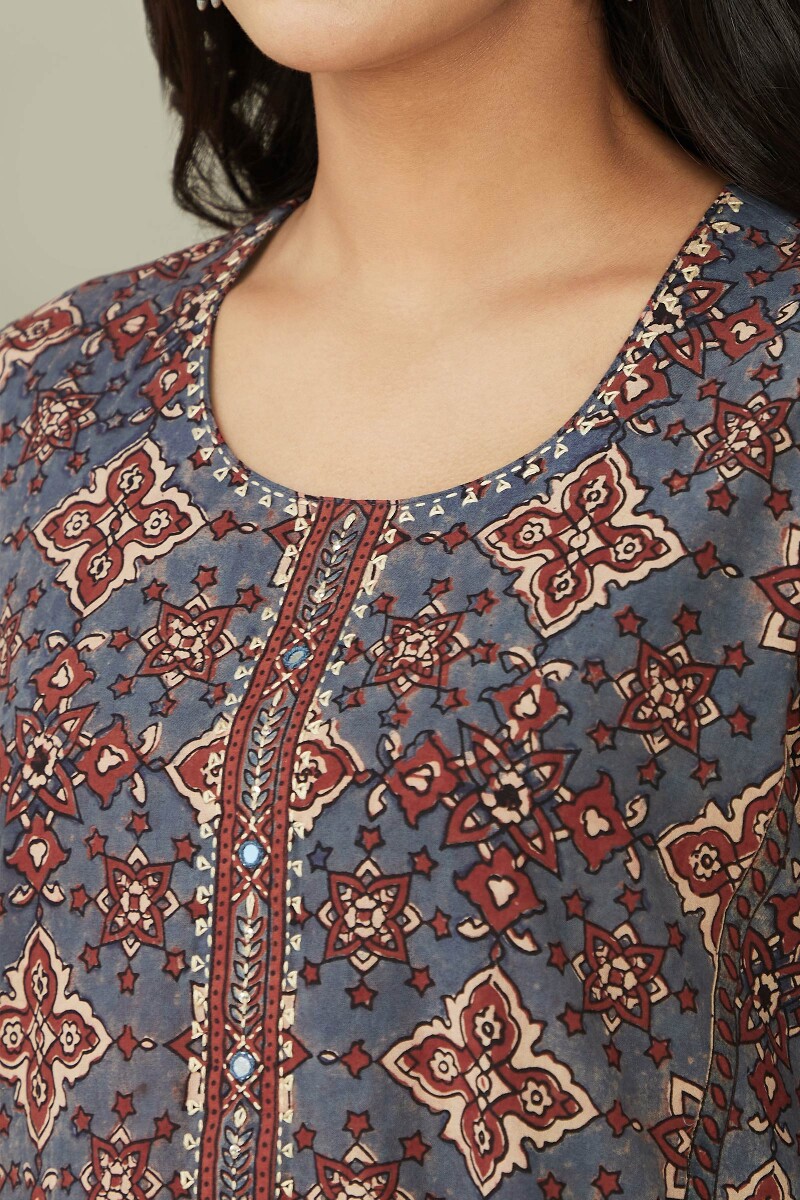Ajrak Hand Block Printed Cotton Top
