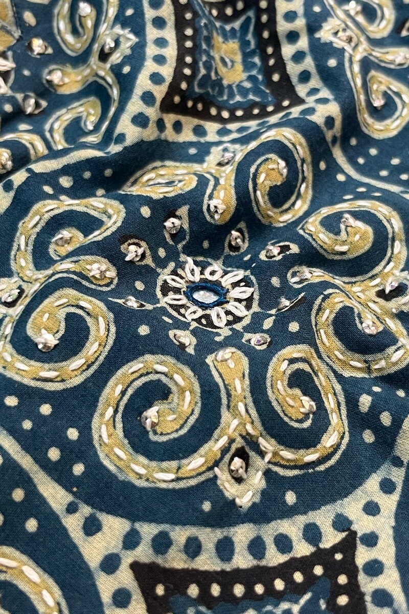 Ajrak Hand Block-Printed Straight Cotton Kurta