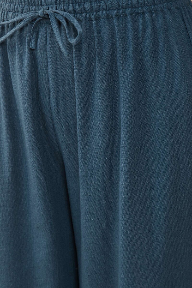 Blue Handcrafted Cotton Flax Izhaar Pants