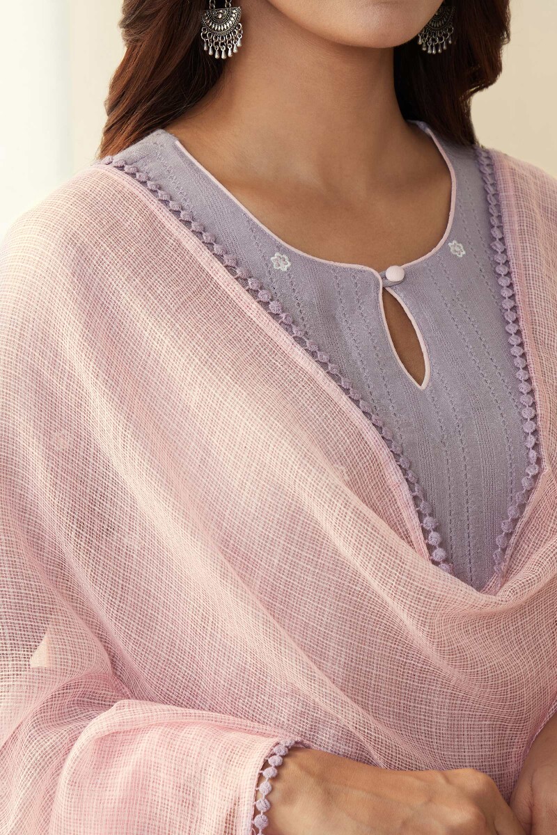 Pink Handcrafted Kota Dupatta