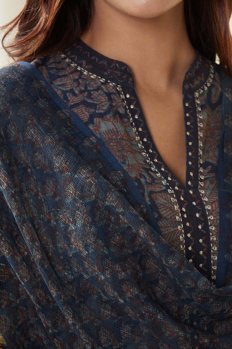 Akola Hand Block-Printed Kota Dupatta