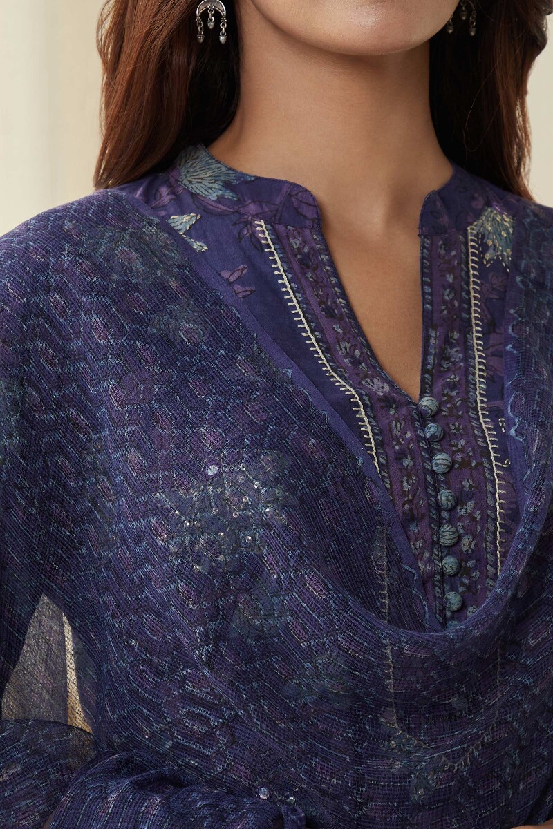 Akola Hand Block-Printed Kota Dupatta