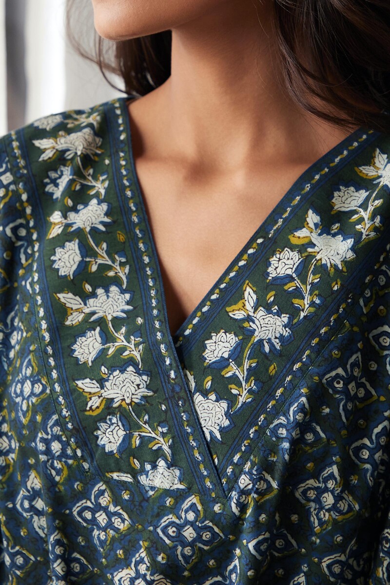 Bagru Hand Block-Printed Cotton Kaftan