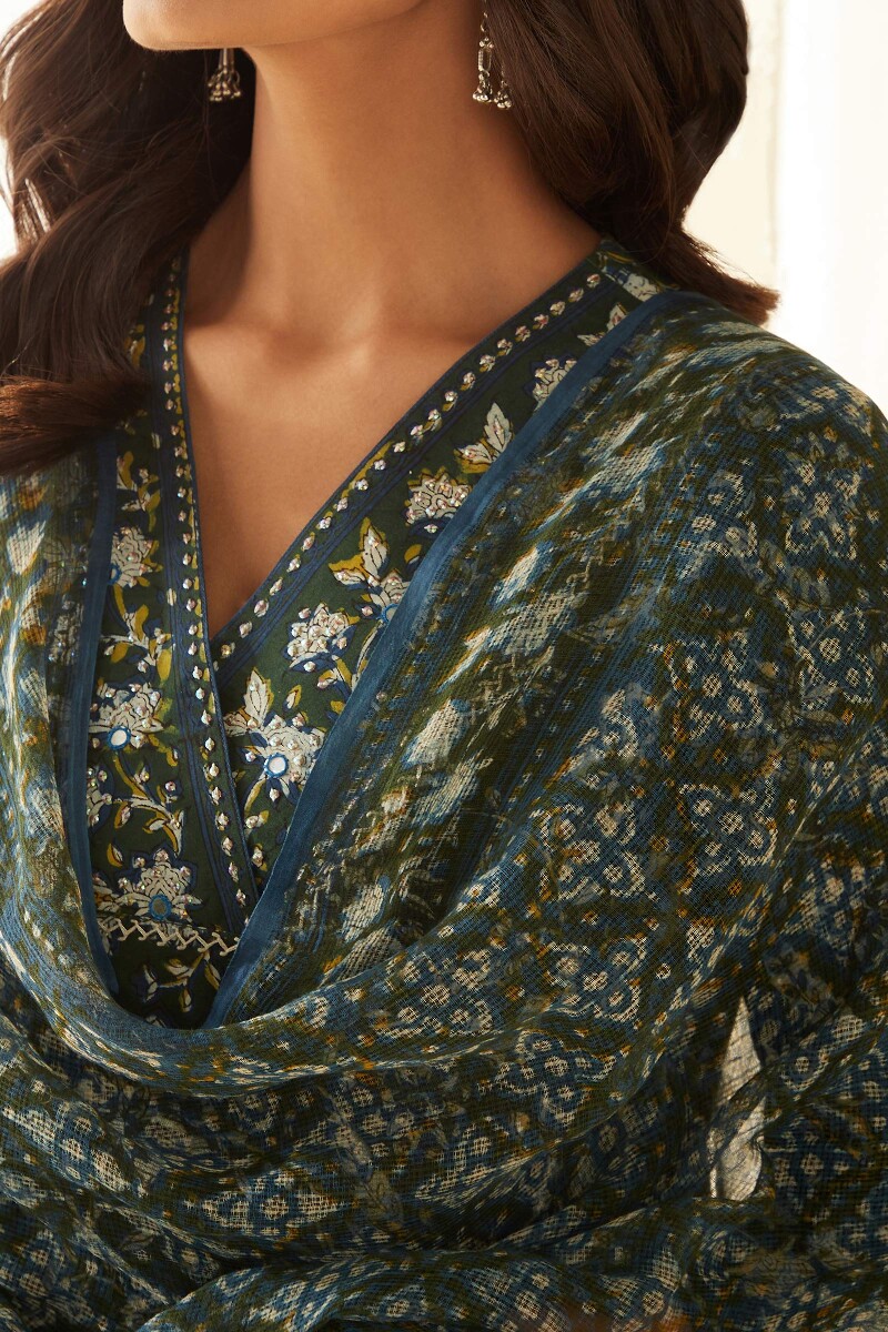 Bagru Hand Block-Printed Kota Dupatta
