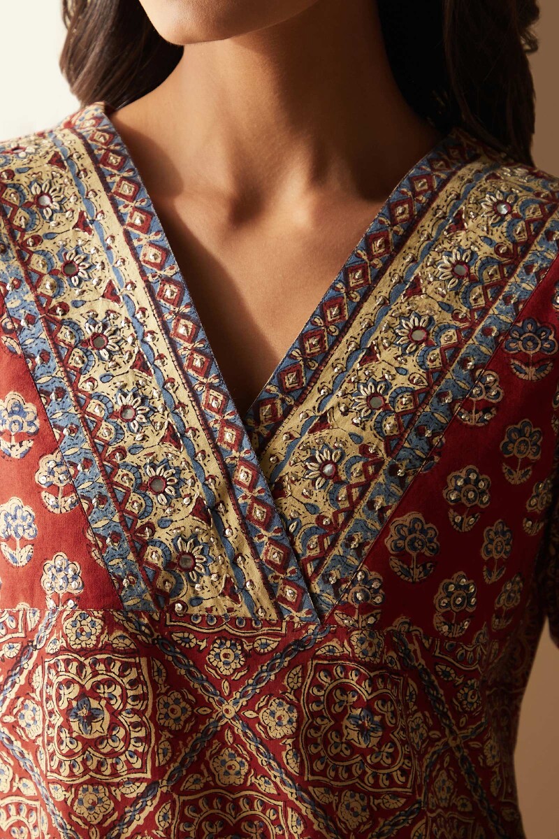 Bagru Hand Block-Printed Straight Cotton Kurta