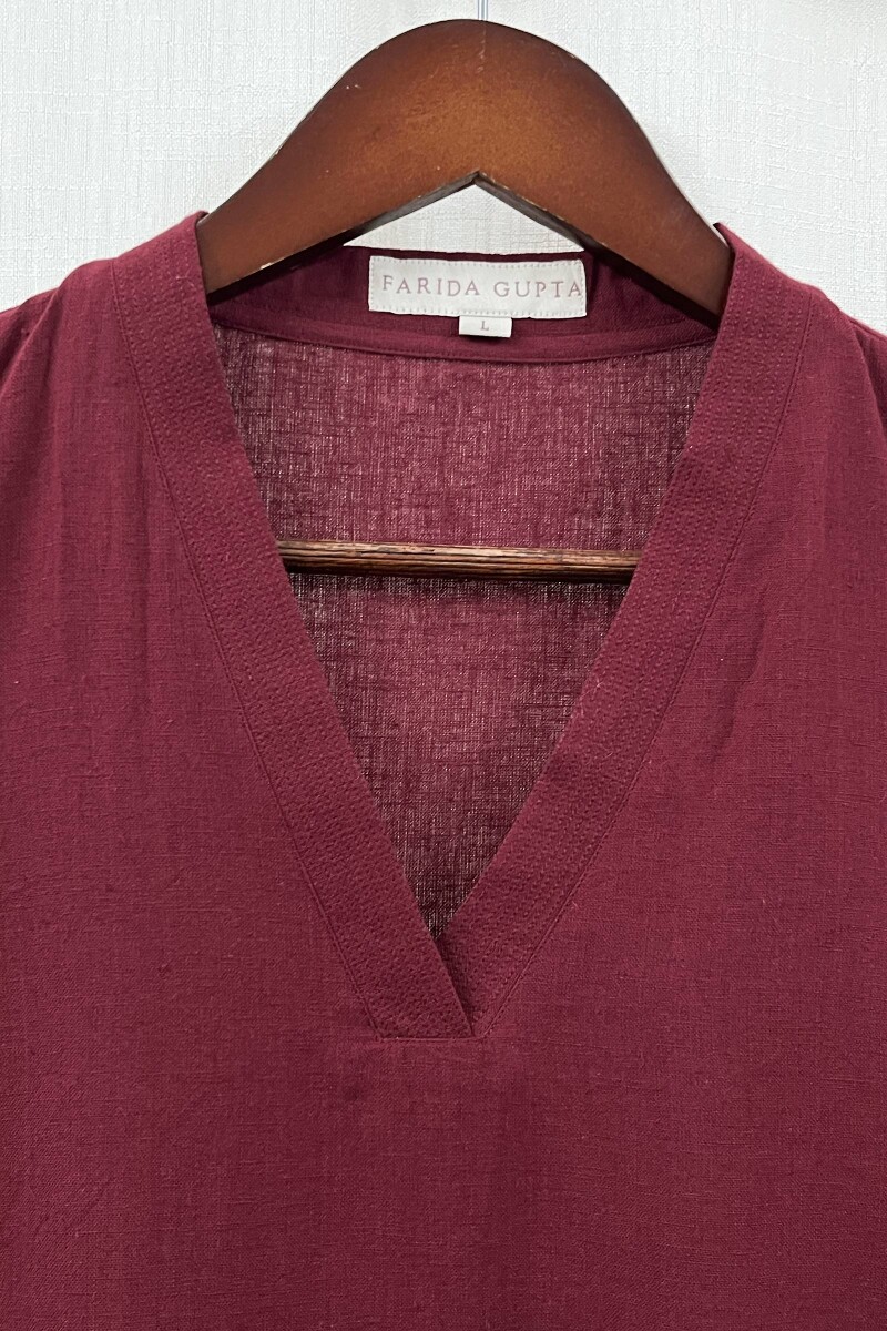 Plum Handcrafted Straight Handloom Cotton Kurta
