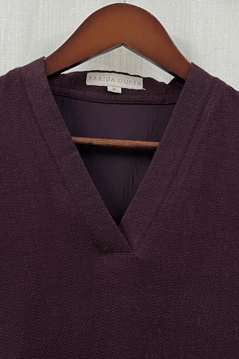 Purple Handcrafted Straight Cotton Dobby Kurta
