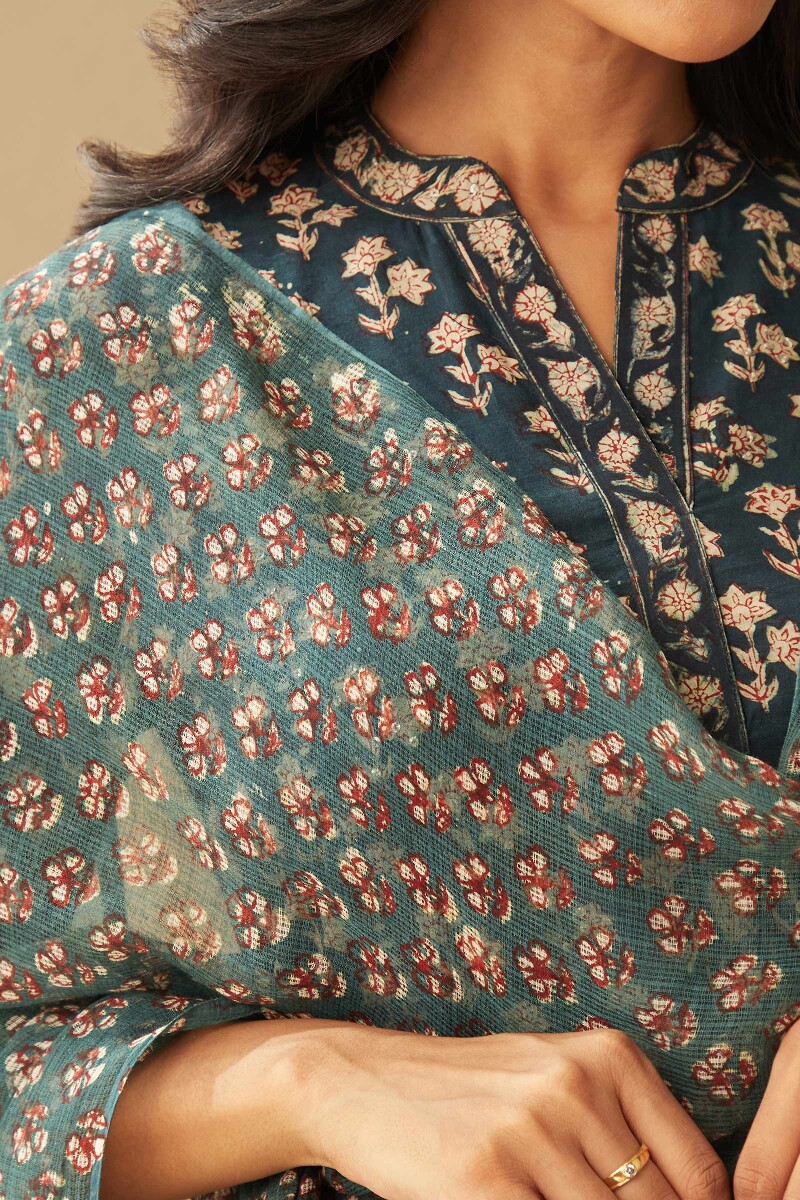 Bagru Hand Block-Printed Kota Dupatta