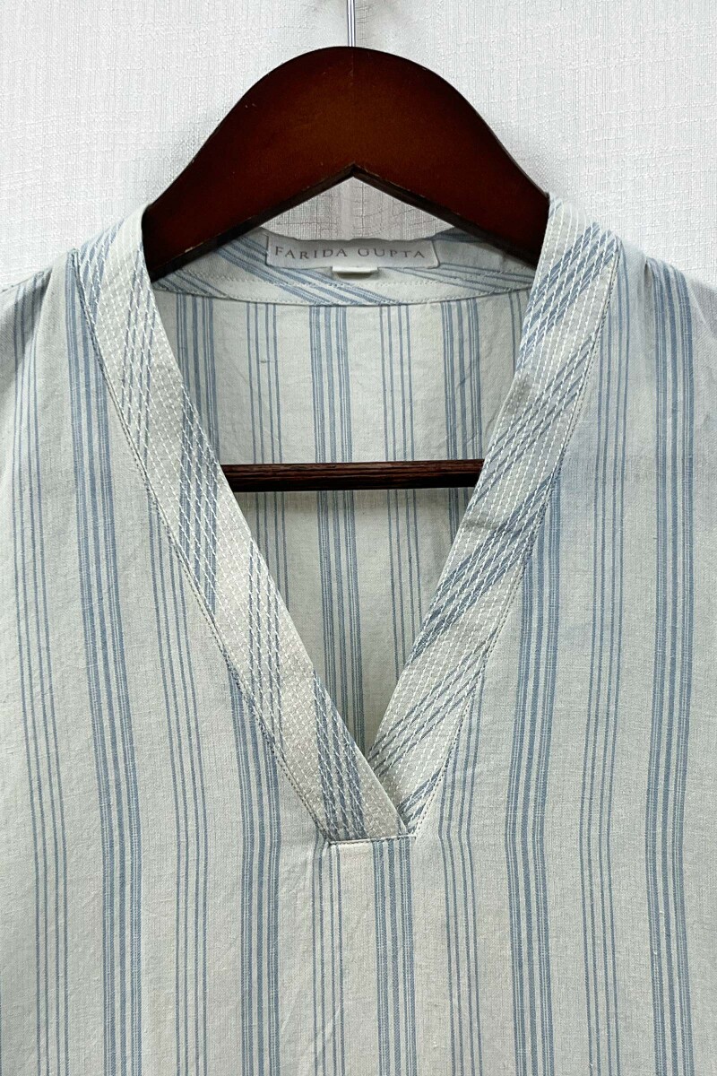 Cream Handcrafted Straight Handloom Cotton Kurta