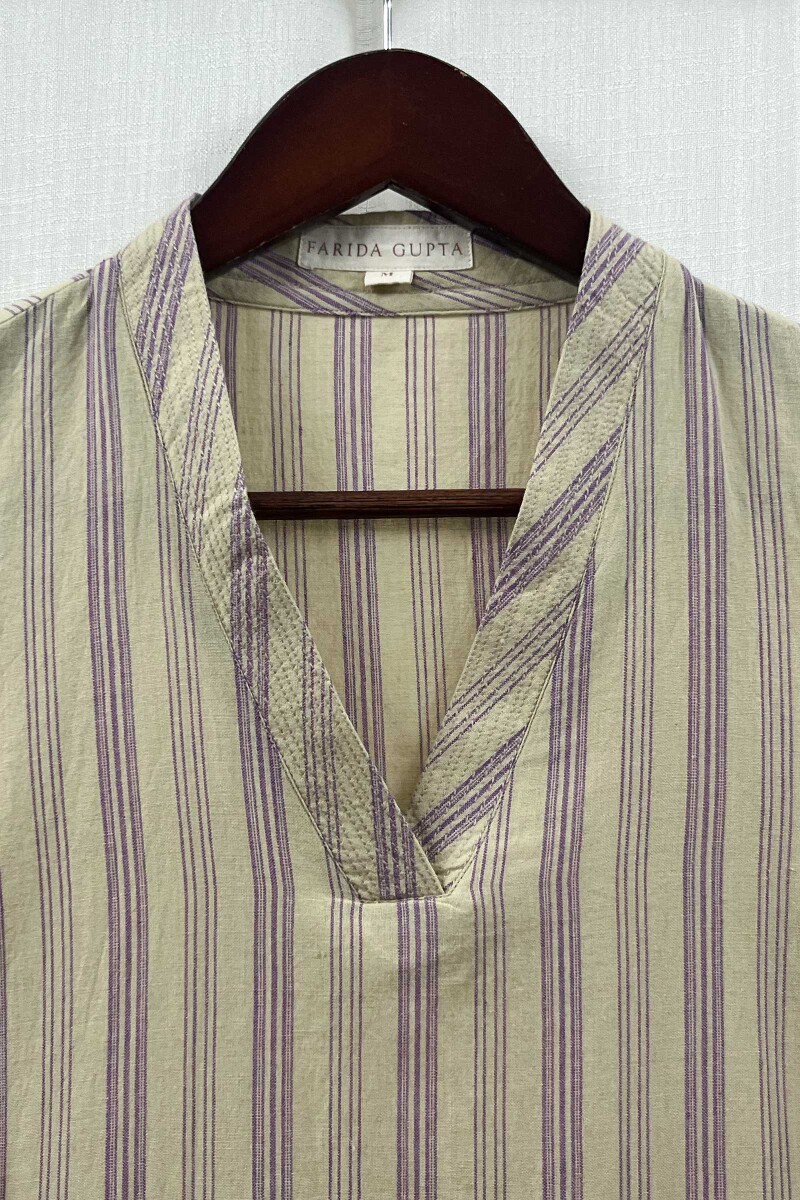 Taupe Handcrafted Straight Handloom Cotton Kurta