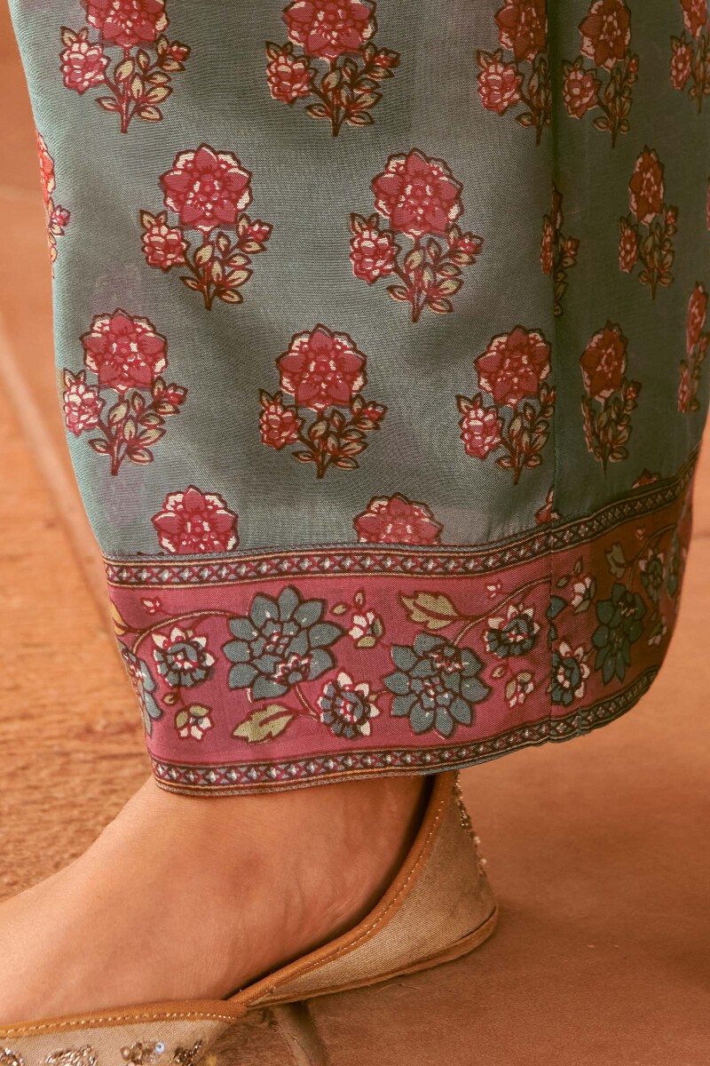 Blue Hand Printed Modal Farsi