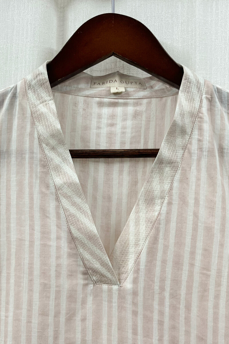 Baby Pink Handcrafted Straight Handloom Cotton Kurta