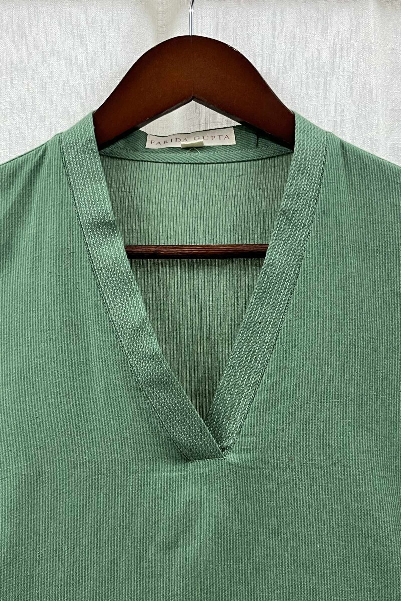 Mint Green Handcrafted Straight Handloom Cotton Kurta