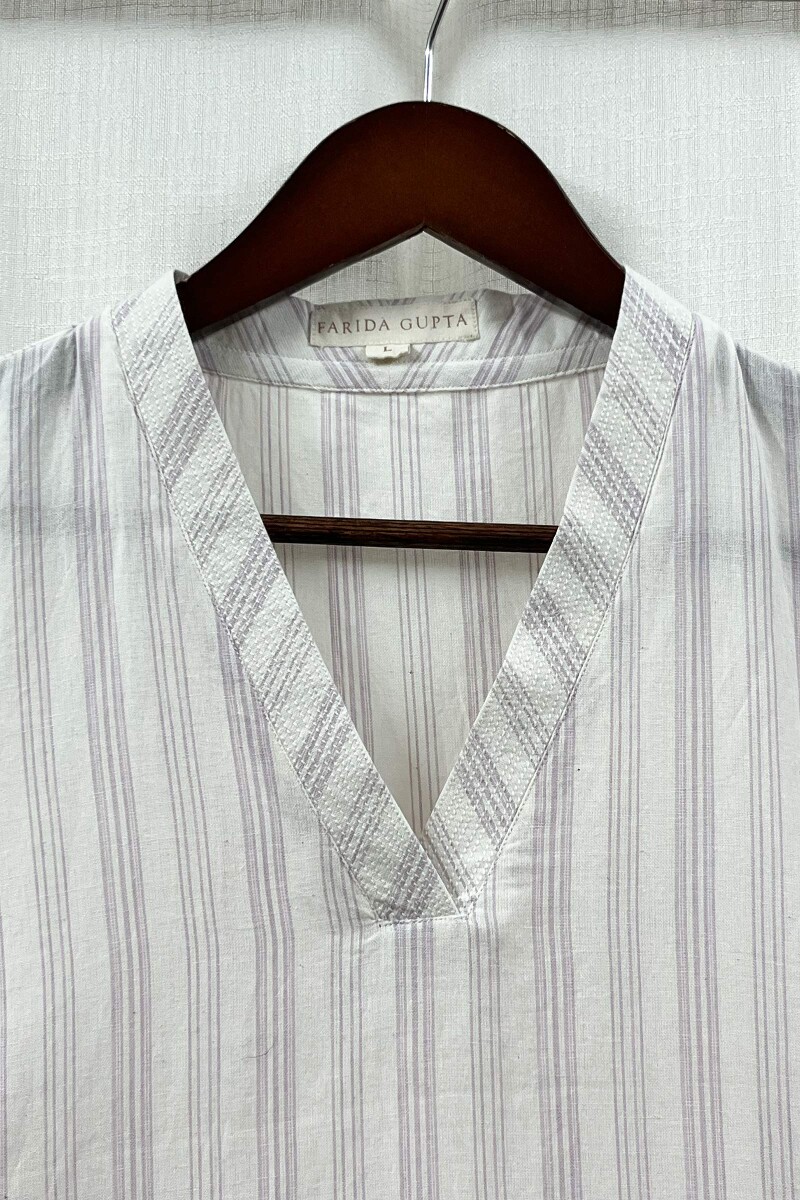 White Handcrafted Straight Handloom Cotton Kurta