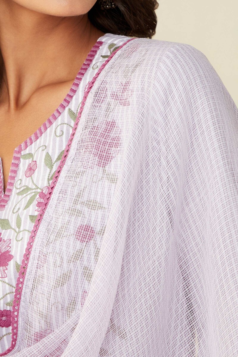 Purple Handcrafted Kota Dupatta