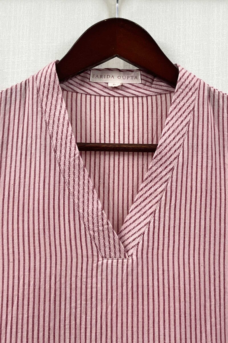 Light Pink Handcrafted Straight Handloom Cotton Kurta