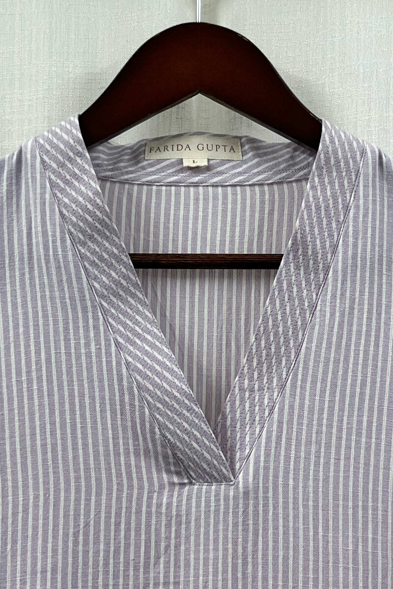 Light Purple Handcrafted Straight Handloom Cotton Kurta