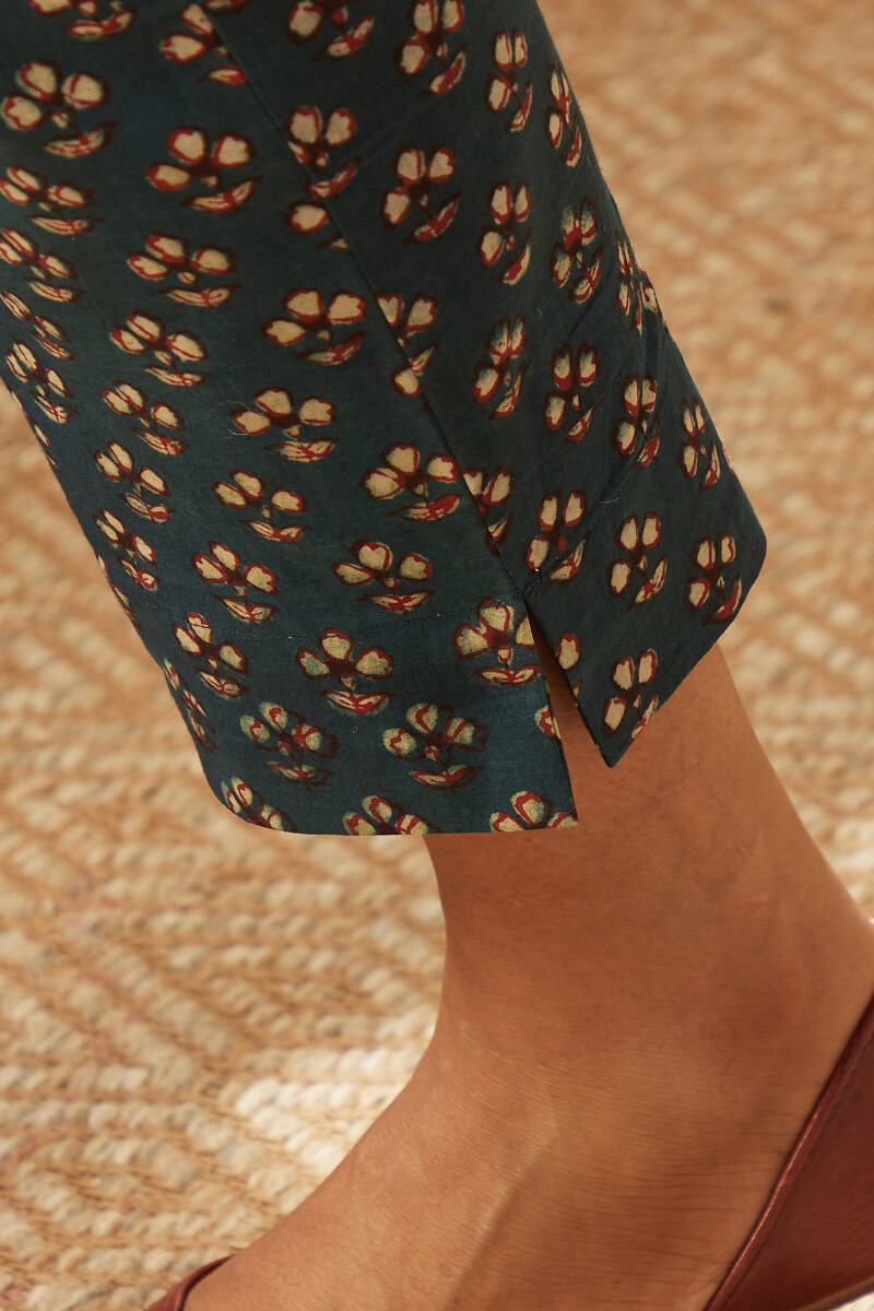 Bagru Hand Block-Printed Cotton Narrow Pants