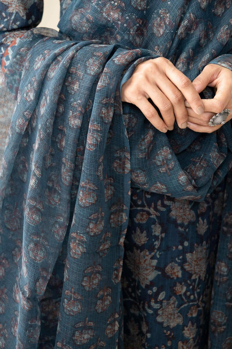 Akola Hand Block-Printed Kota Dupatta