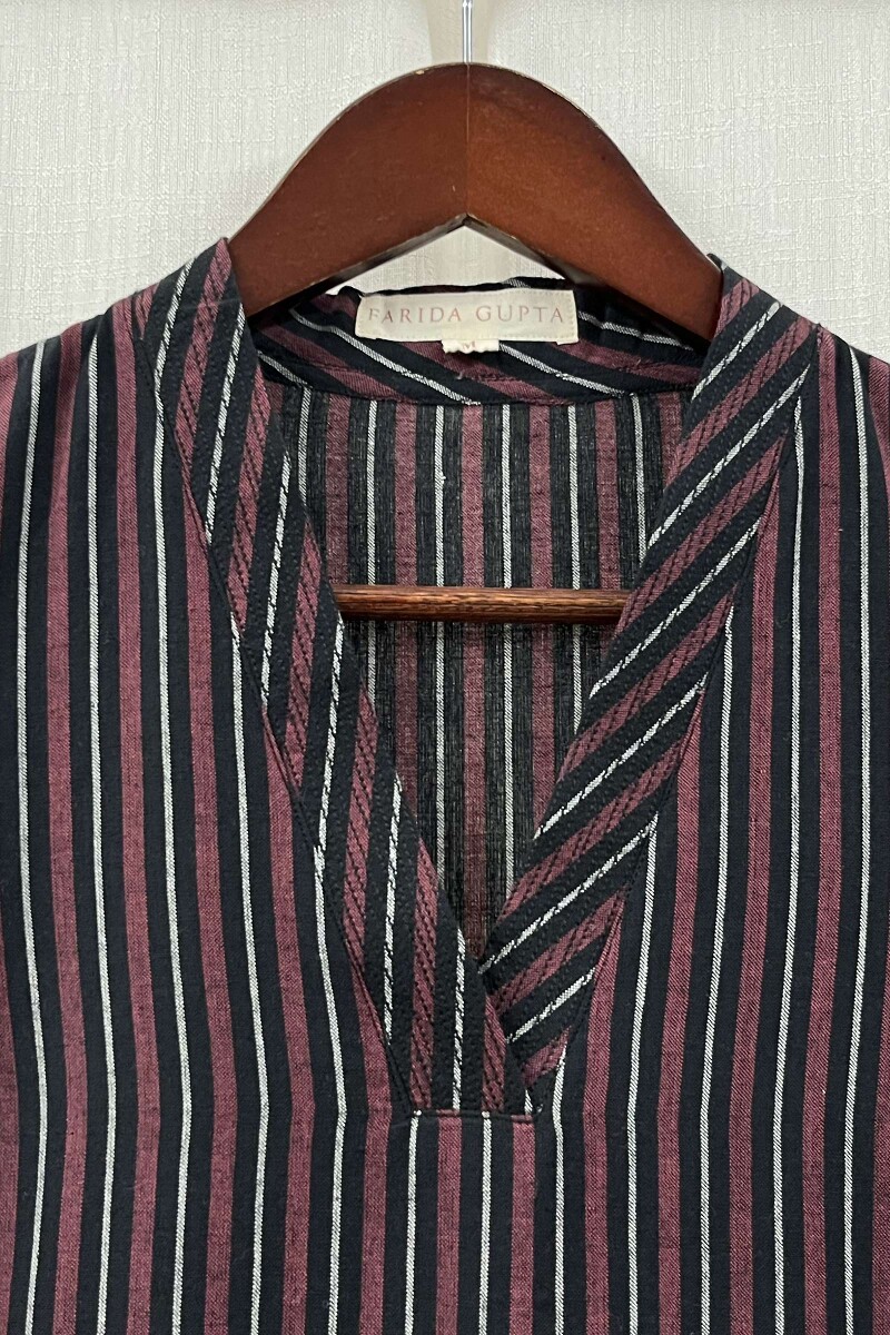 Black Handcrafted Straight Handloom Cotton Kurta