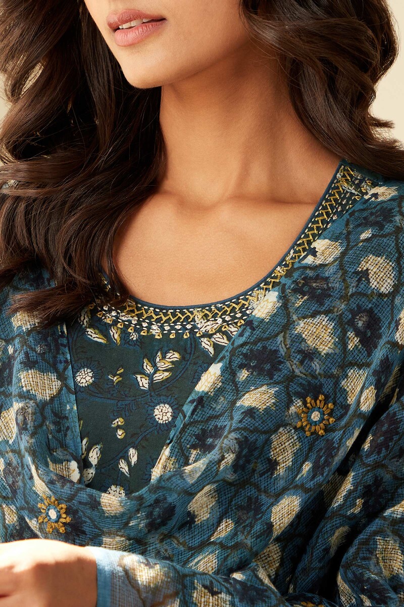 Bagru Hand Block-Printed Kota Dupatta