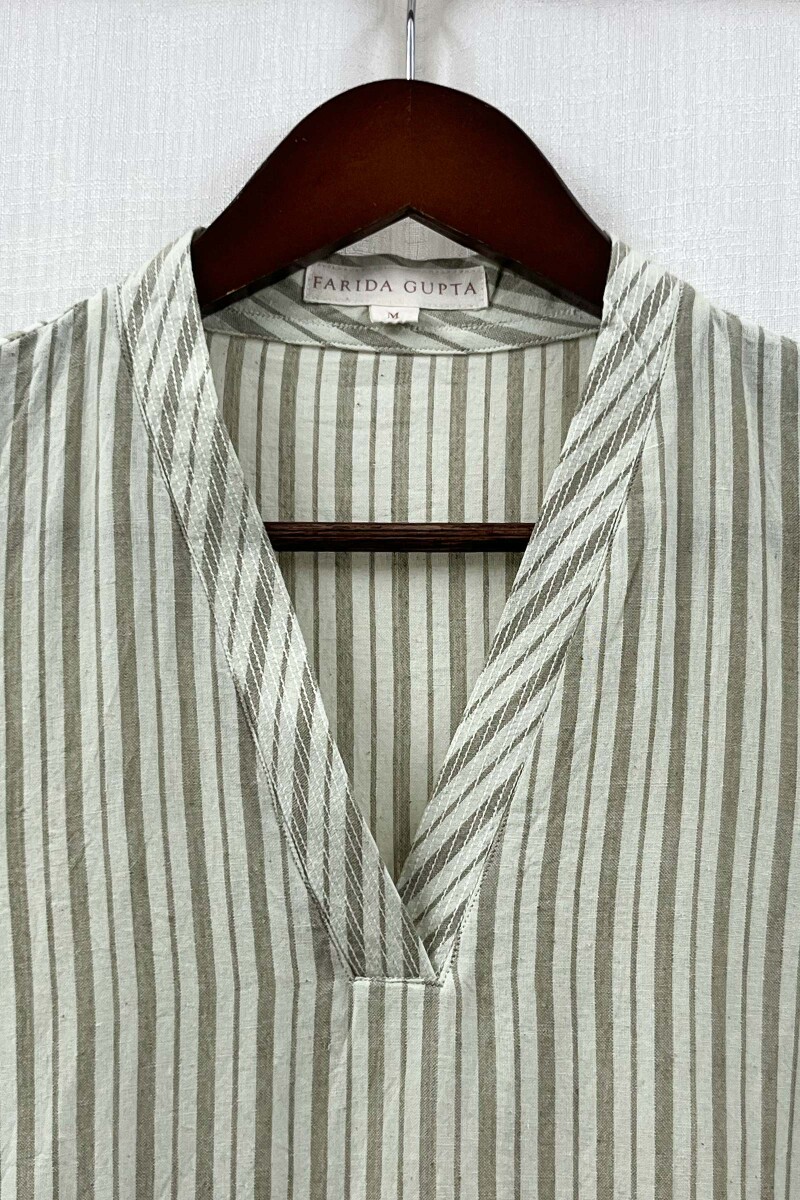 Cream Handcrafted Straight Handloom Cotton Kurta