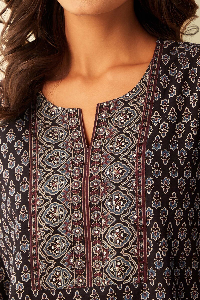 Ajrak Hand Block-Printed Cotton Top