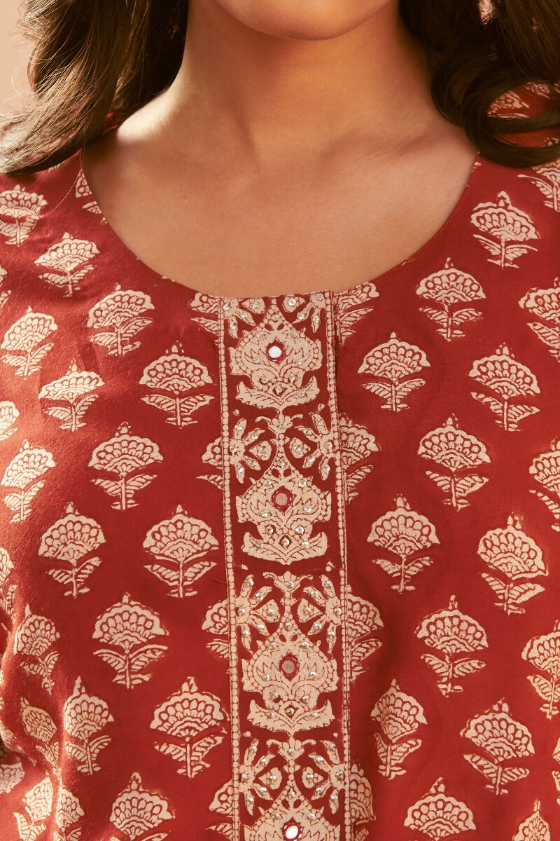 Bagru Hand Block-Printed Viscose Top