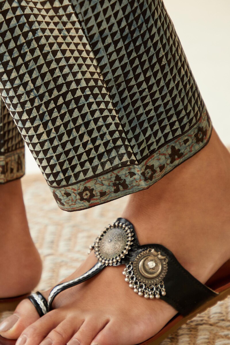 Akola Hand Block-Printed Cotton Narrow Pants