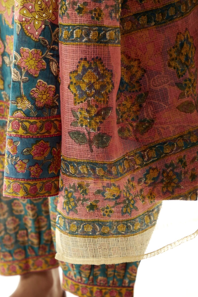Yellow Hand Block-Printed Kota Dupatta