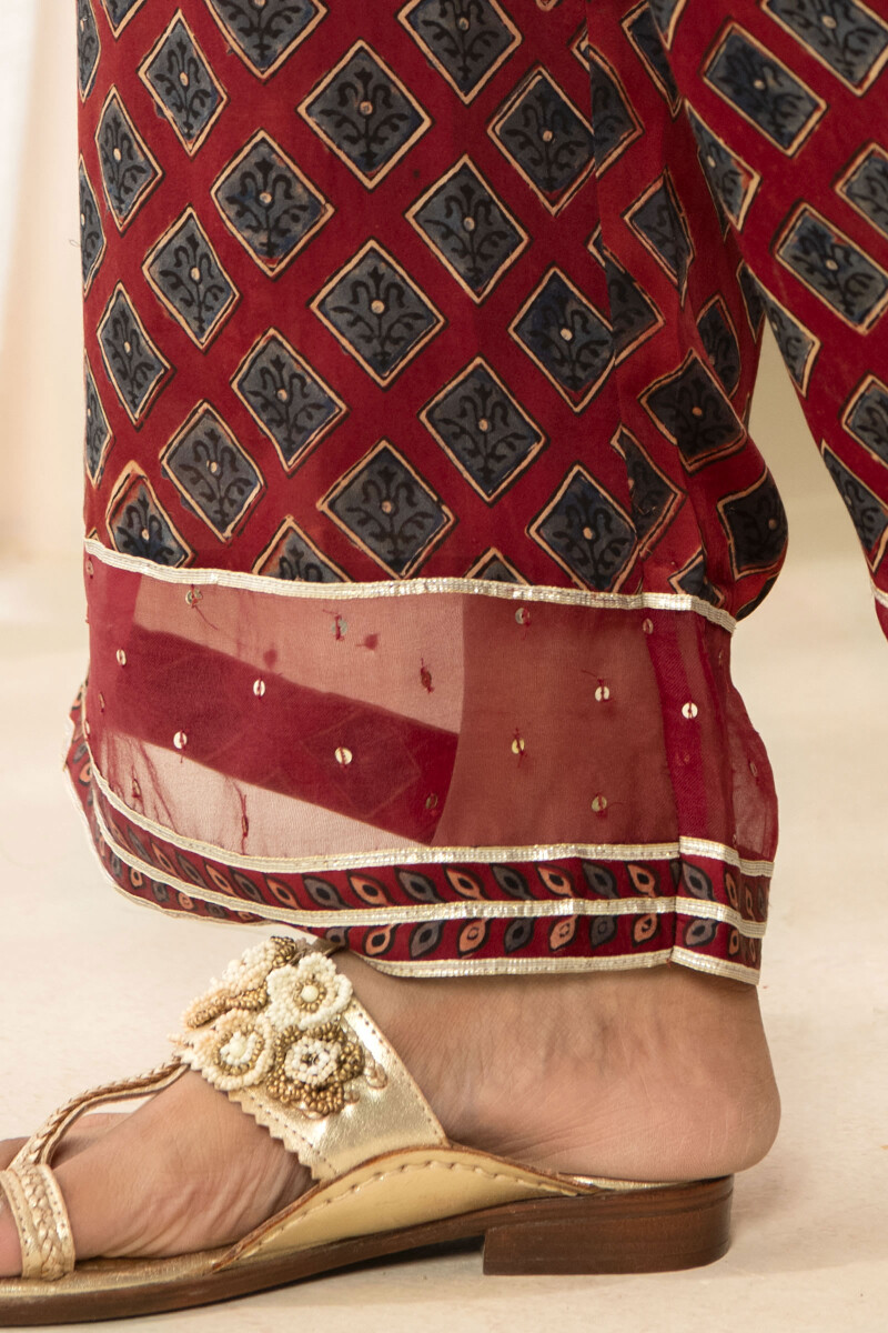 Ajrak Hand Block-Printed Modal Farsi