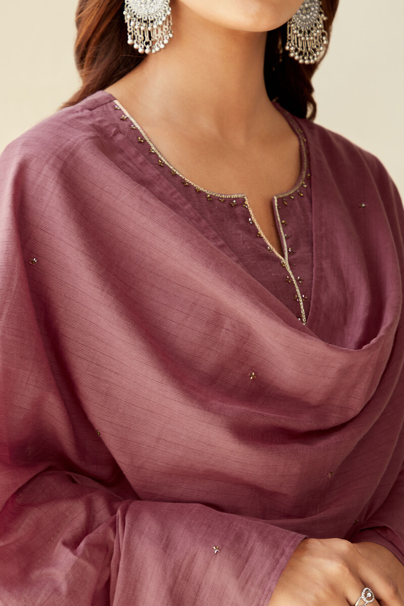 Red Handcrafted Cotton Dobby Dupatta