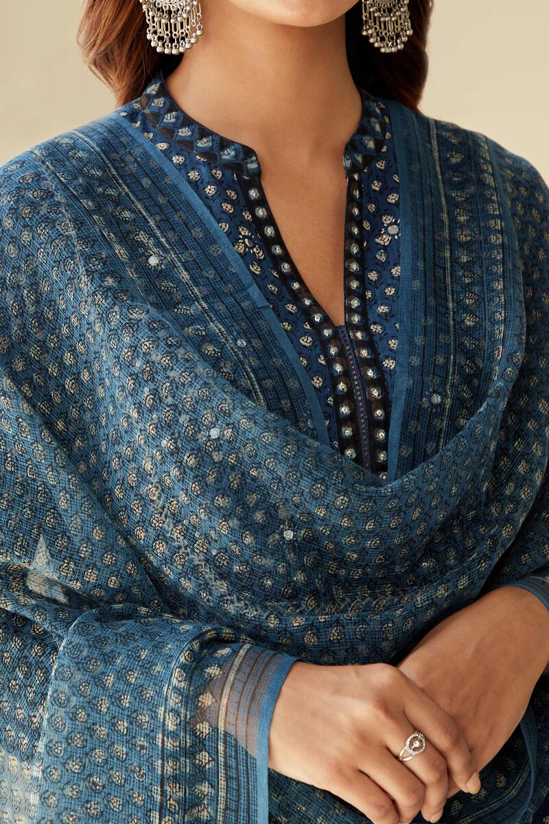 Bagru Hand Block-Printed Kota Dupatta