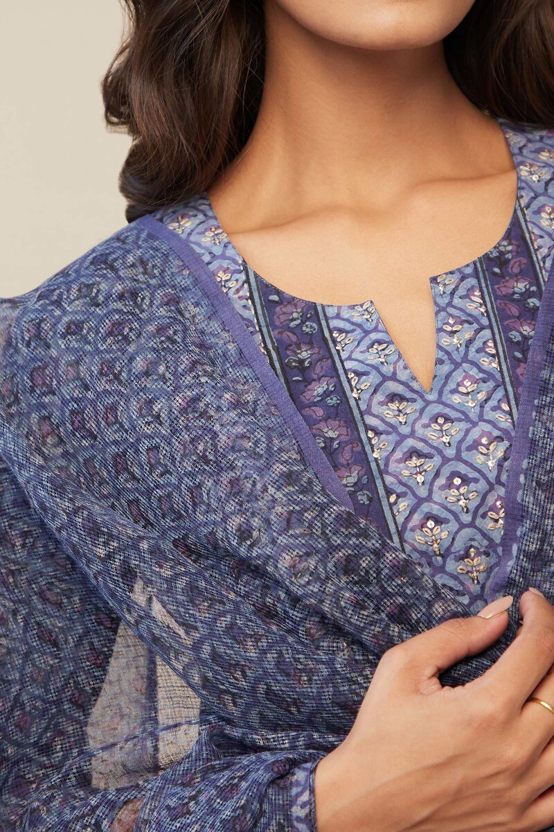 Akola Hand Block-Printed Kota Dupatta