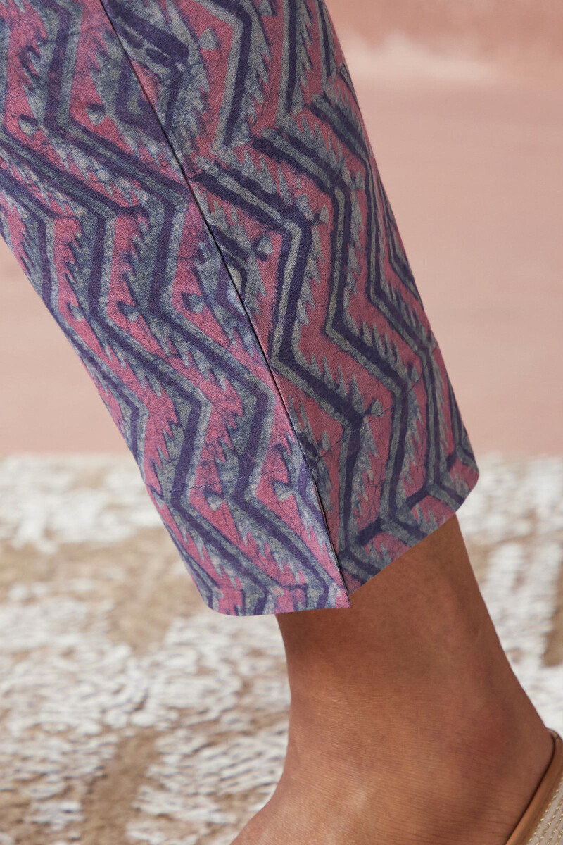 Akola Hand Block-Printed Cotton Narrow Pants