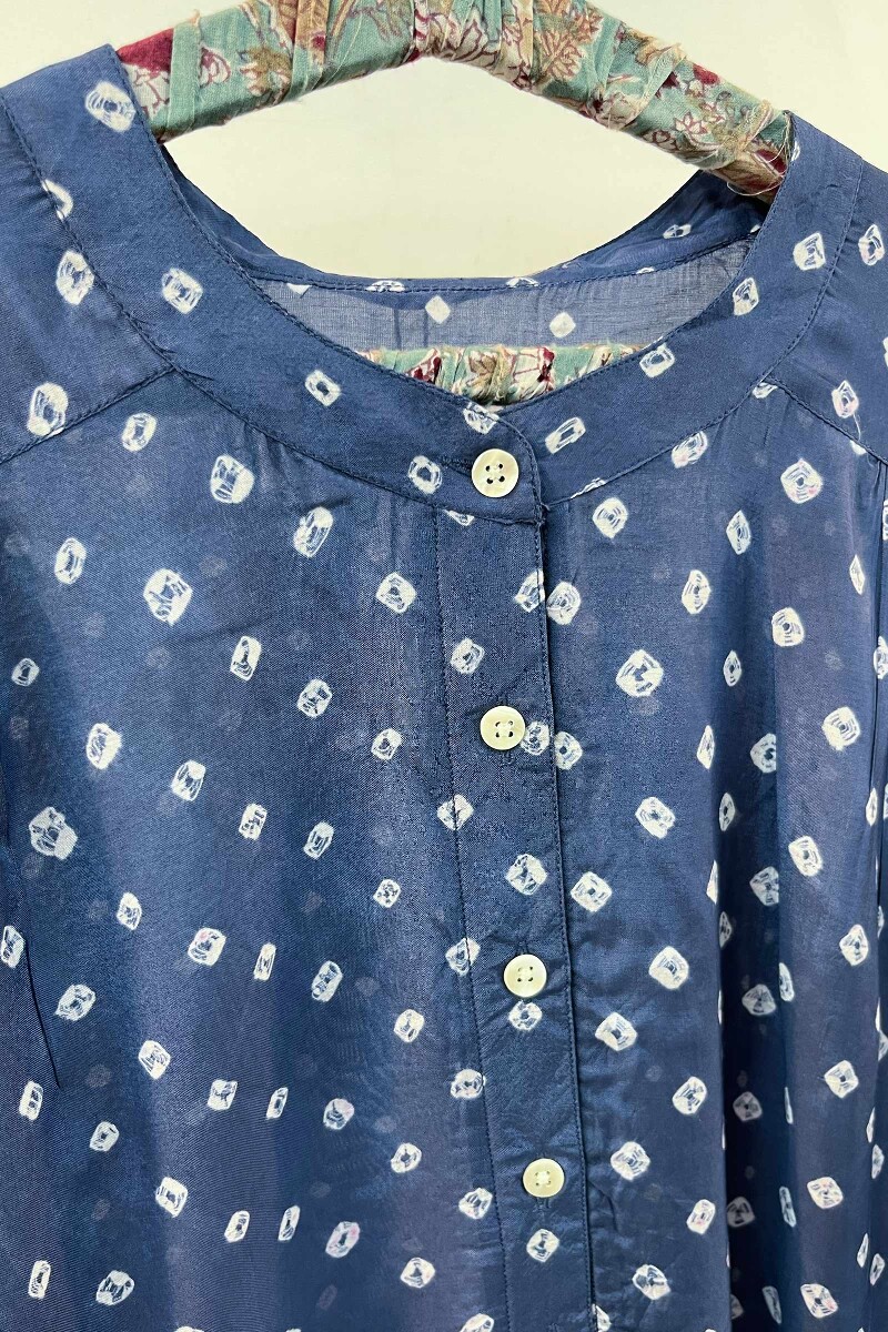 Hand Block-Printed Modal Top - Size L