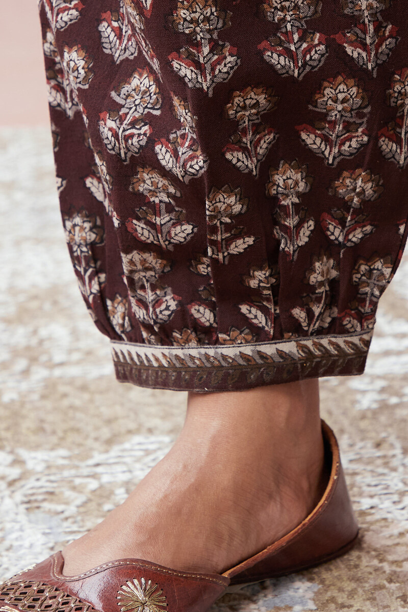 Bagru Hand Block-Printed Cotton Flax Izhaar Pants