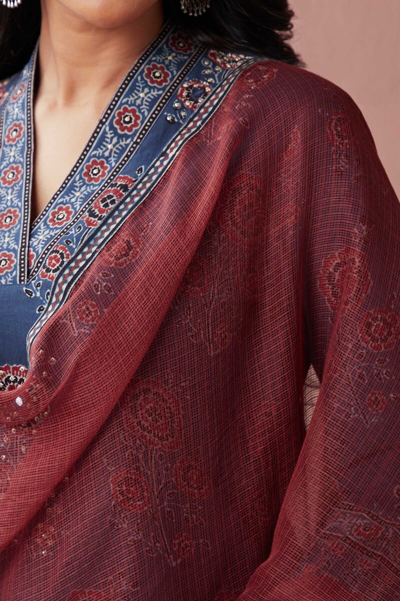 Red Handcrafted Kota Dupatta
