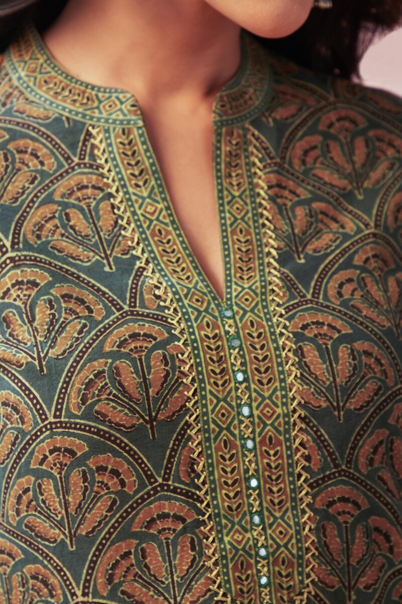 Ajrak Hand Block-Printed Cotton Top