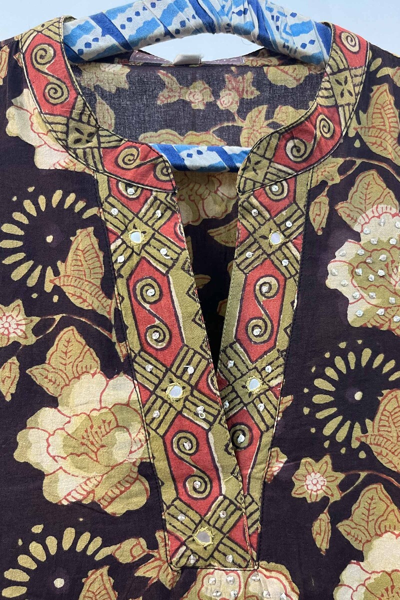 FG Specials: 1 of 1- Brown Hand Block-Printed Cotton Kurta
