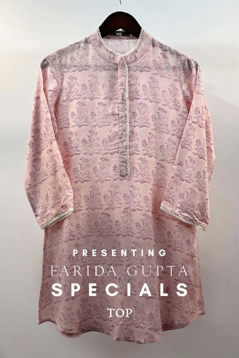 FG Specials: 1 of 1- Pink Hand Block-Printed Cotton Top