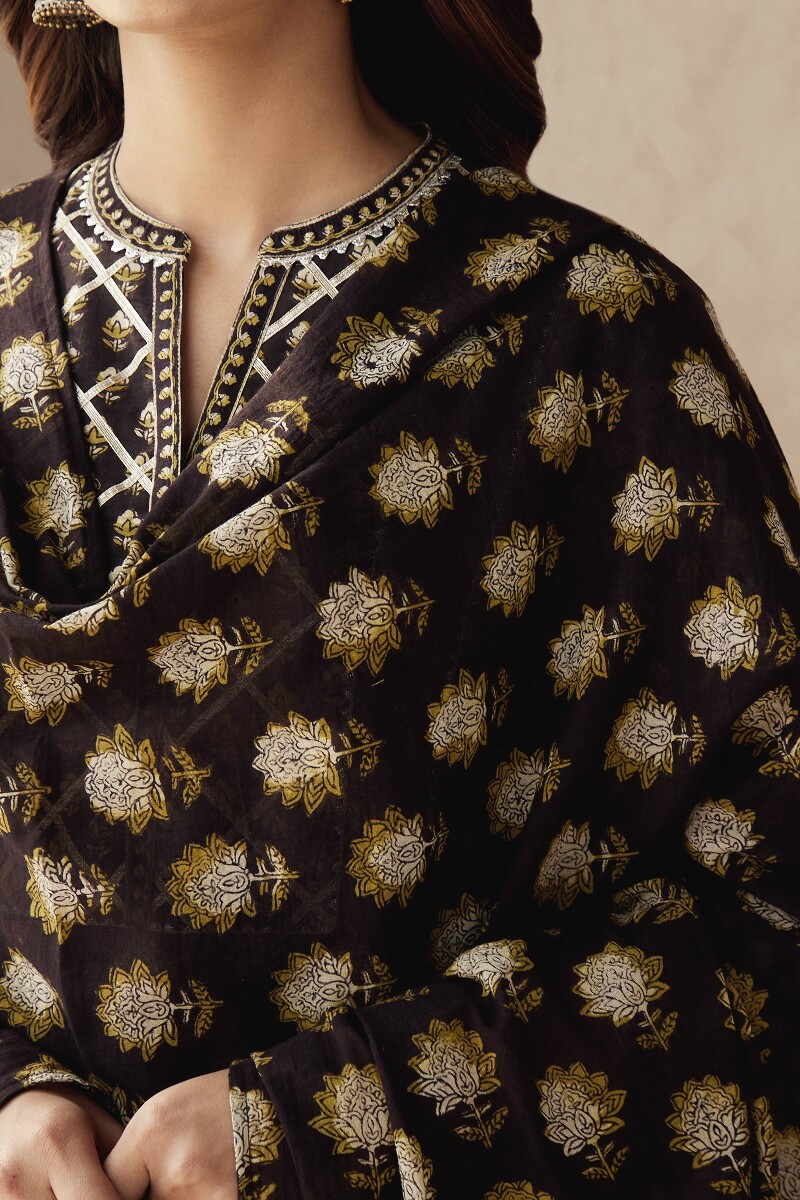 Bagru Hand Block-Printed Cotton Mul Dupatta