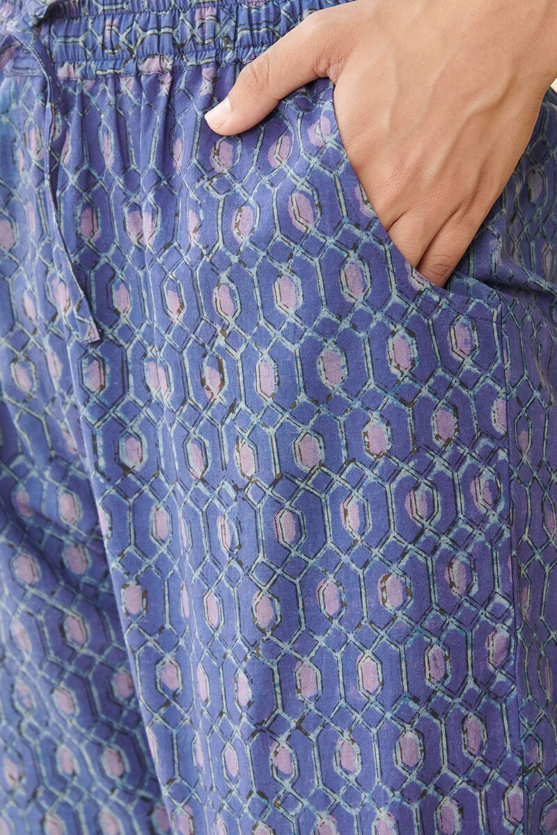 Akola Hand Block-Printed Cotton Narrow Pants