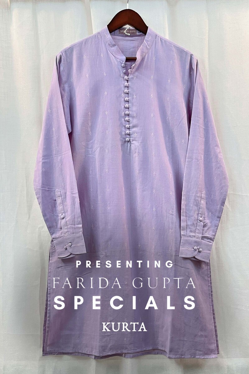 FG Specials: 1 Of 1- Men's Mauve Handloom Kurta